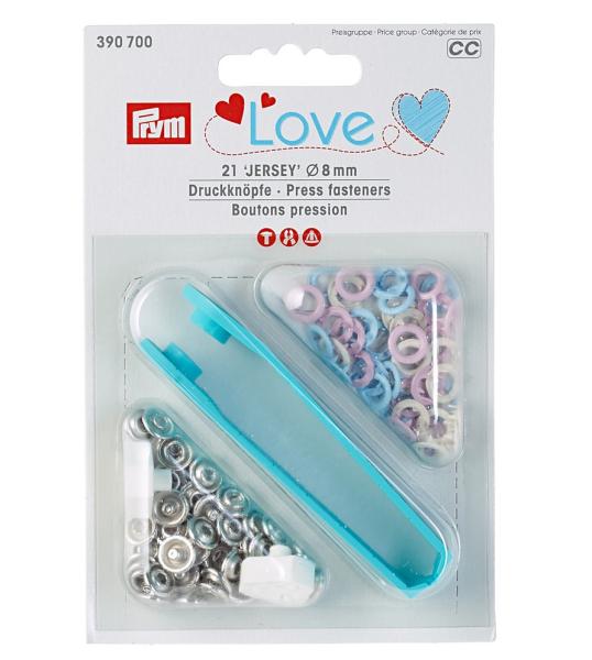 Prym Love Druckknöpfe "Jersey" Bunt - Ø 8 mm - 21 Stück